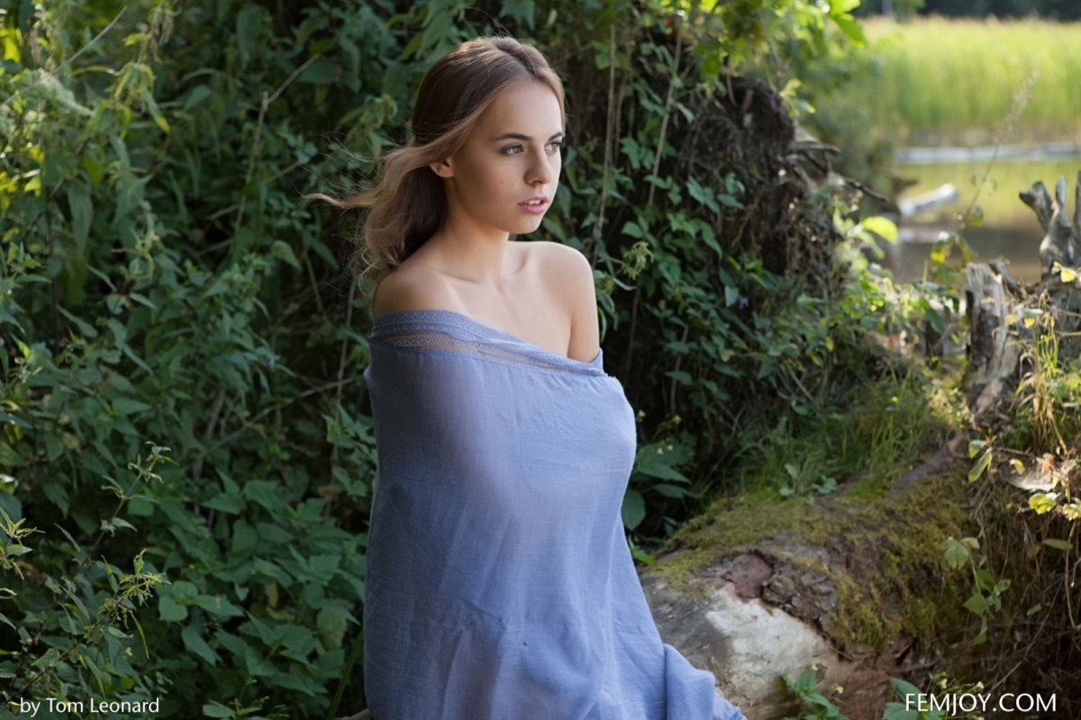 A skinny woman without clothes was beautifully naked near...